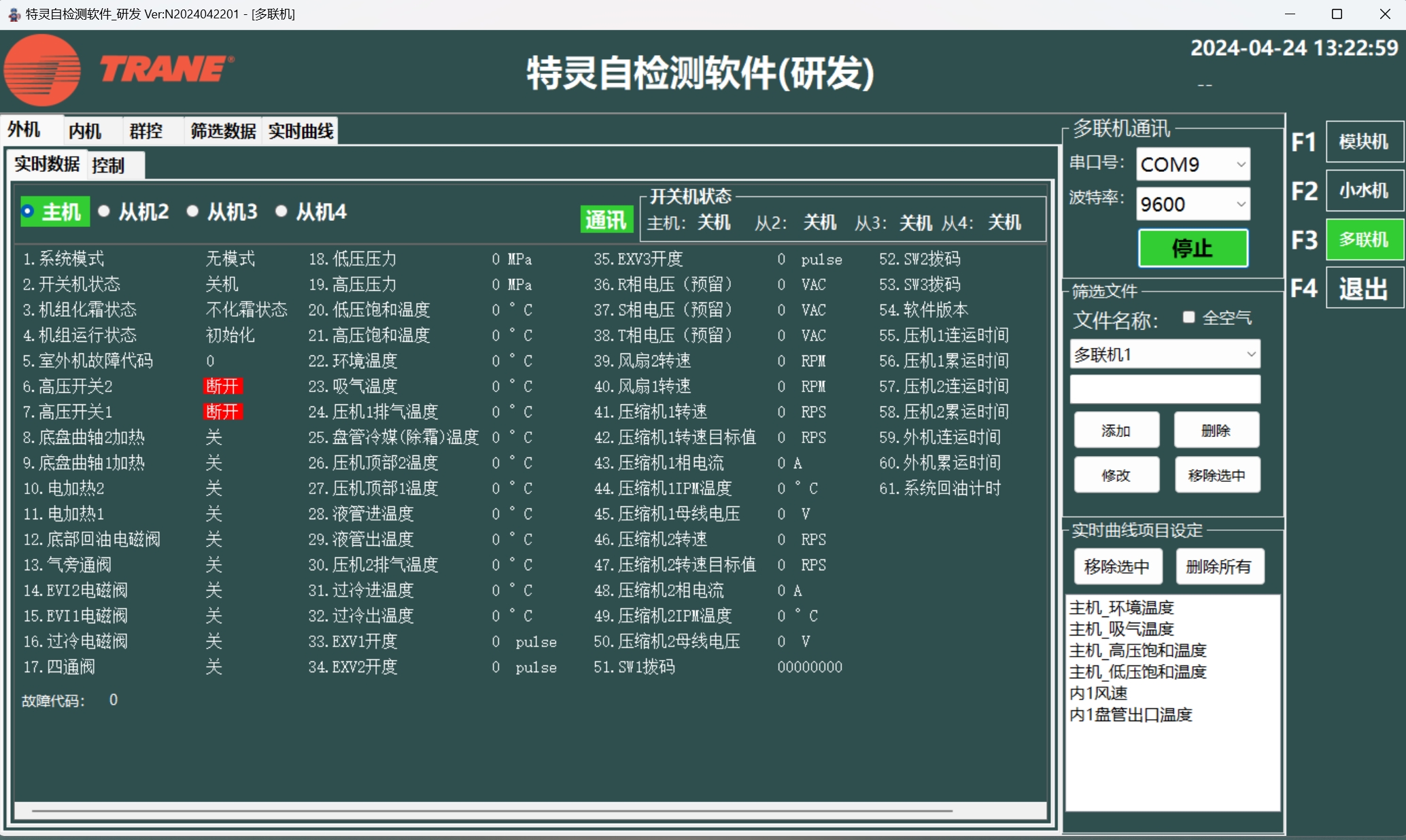 上位机数据采集定制开发--特灵空调研发检测系统